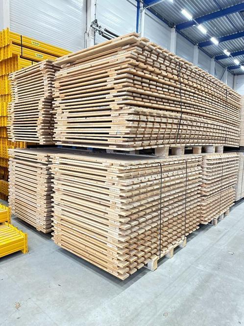 Gebruikt houten legborden vlonder vurenhout gesloten en open, Zakelijke goederen, Kantoor en Winkelinrichting | Magazijn, Stelling en Opslag