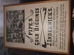 Ingelijste poster: pipes for the gold diccings. J.inderwicks, Ophalen, Zo goed als nieuw