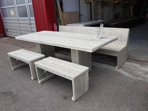 tót €145,- KORTING op steigerhout TUINSET / tuinmeubels, Tuin en Terras, Tuinsets en Loungesets, Nieuw, Tuinset, Steigerhout, Bank