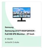 Samsung Full HD IPS monitor 27 inch - 2 stuks, Ophalen, IPS, In hoogte verstelbaar, Full HD