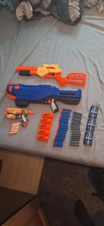 3 nerf pistolen met 43 pijltjes 5 shells en 3 mik oefeningen, Kinderen en Baby's, Speelgoed | Buiten | Actiespeelgoed, Ophalen of Verzenden