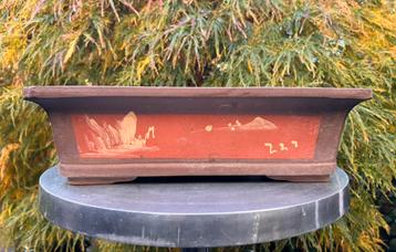 Bonsai schaal bruin ongeglazuurd gedecoreerd 35x24,8x10,1 beschikbaar voor biedingen