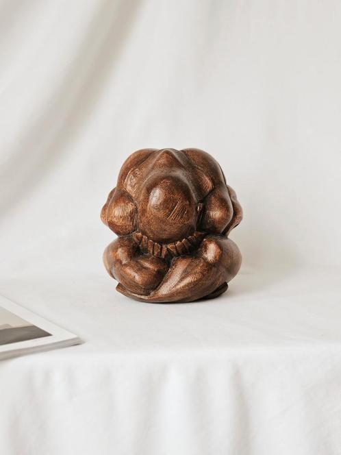 Vintage houten Yogi sculptuur, uit Indonesië, Huis en Inrichting, Woonaccessoires | Boeddhabeelden, Zo goed als nieuw, Ophalen of Verzenden