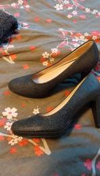 Supermooie zwarte glitter hakschoenen, maat 40, Zwart, Ophalen of Verzenden, Zo goed als nieuw, Schoenen met hoge hakken