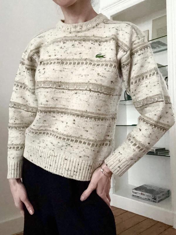 Vintage Chemise Lacoste Mohair knit sweater, Kleding | Dames, Beige, Ophalen of Verzenden, Zo goed als nieuw, Lacoste