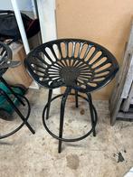 2x Zwarte Tractor Barstoel, Ophalen, Gebruikt, In hoogte verstelbaar, 60 tot 90 cm