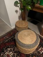 Poef zacht riet rond, Ophalen of Verzenden, Rond, Minder dan 50 cm