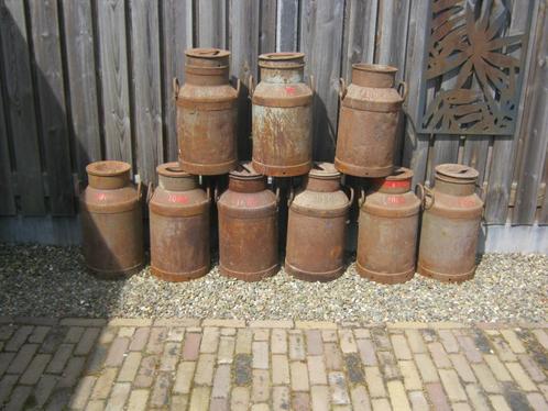 oude ijzer melkbussen, Tuin en Terras, Tuinwanddecoratie, Gebruikt, Ophalen
