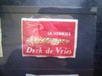 Lucifermerk Derk de Vries Sigaren, Verzamelen, Ophalen, Gebruikt, Luciferdoosjes of -merken