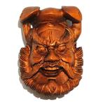 Houten Masker Netsuke van een Zhong Kui krijger Japan, Ophalen of Verzenden