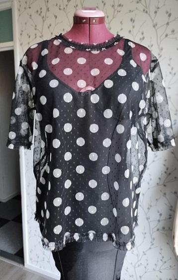 LE COEUR Twinset Doorzichtige, Elastische blouse maat XL beschikbaar voor biedingen