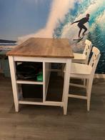 Bartafel en barstoelen (IKEA), Huis en Inrichting, Tafels | Eettafels, Ophalen, Gebruikt, 100 tot 150 cm, 50 tot 100 cm