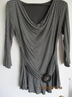 Vintage shirt/tuniek met leuk accent, Zo goed als nieuw, Korte mouw, Grijs, Ophalen