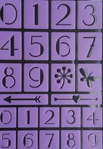 Stencil stickers A4 letters en figuren 03 paars NIEUW
