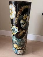 Zwarte vaas met gouden accenten - 50 cm hoog, Overige materialen, Gebruikt, 50 tot 75 cm, Zwart