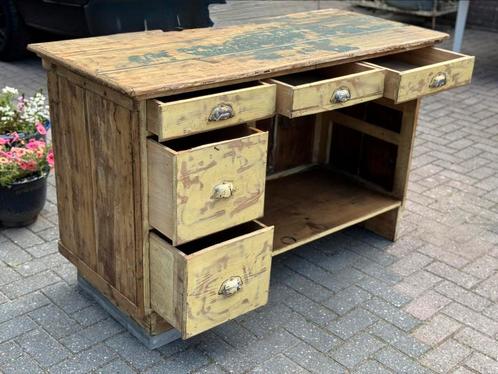 Authentiek, toonbank, keukenelement, boter-kleur, origineel, Antiek en Kunst, Curiosa en Brocante, Ophalen
