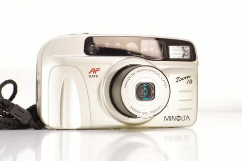 Minolta Zoom 70 35mm film compactcamera + nieuwe batterij, Audio, Tv en Foto, Fotocamera's Analoog, Zo goed als nieuw, Compact