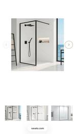Lavinno glazen inloopdouche wand - mat zwart, Huis en Inrichting, Badkamer | Badkamermeubels, Ophalen, Overige typen, Nieuw, 50 tot 100 cm