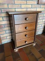 Donker eiken ladekastje, Ophalen, 50 tot 100 cm, Zo goed als nieuw, Minder dan 100 cm