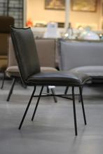 3 x luxe eetkamerstoel Sanne Jess Design leer Luxor Grey, Huis en Inrichting, Stoelen, Ophalen, Zo goed als nieuw, Metaal, Drie