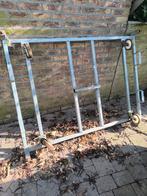 Transport plateau. Zwaar gegalvaniseerde koker 40mm. 4 wiele, Doe-het-zelf en Verbouw, Steigers, Ophalen, Zo goed als nieuw, Overige typen