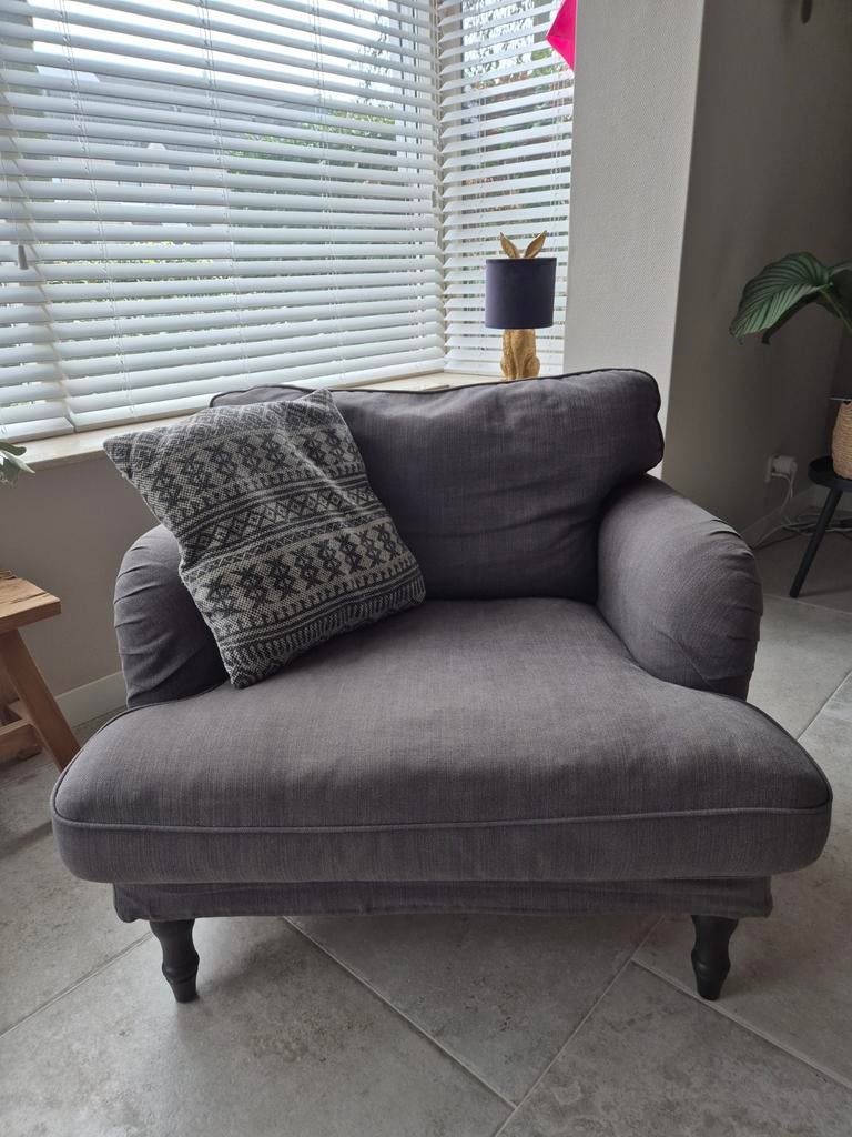 Antracietkleurige IKEA fauteuil, Huis en Inrichting, Fauteuils, Gebruikt, Ophalen of Verzenden, 75 tot 100 cm, Stof