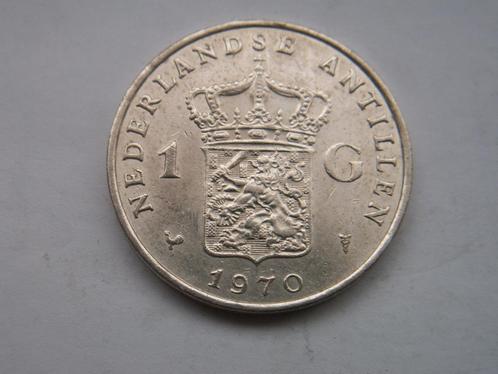 Nederlandse Antillen.  1 Gulden - 1970, Postzegels en Munten, Munten | Nederland, Losse munt, 1 gulden, Koningin Juliana, Zilver