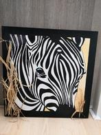 Zebra schilderij, Huis en Inrichting, Woonaccessoires | Schilderijen, Tekeningen en Foto's, Minder dan 50 cm, Minder dan 50 cm