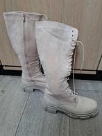 Beige veterlaars hoog model Maat 41 nieuw, Hoge laarzen, Beige, Nieuw, Ophalen of Verzenden