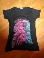 zwart shirt met zebra's mt 146/152, Meisje, Ophalen of Verzenden, Zo goed als nieuw, Shirt of Longsleeve