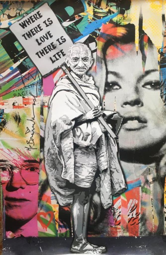 Mr Brainwash (1966) - Gandhi - Poster, Antiek en Kunst, Kunst | Tekeningen en Foto's, Ophalen