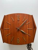 Vintage Wuba wandklok met gewichten en slinger bim bam teak, Ophalen, Gebruikt, Analoog, Wandklok