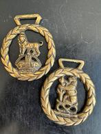 2x oude Horse brass Engeland 8/9 cm Leeuw kleppermannetjes, Ophalen of Verzenden