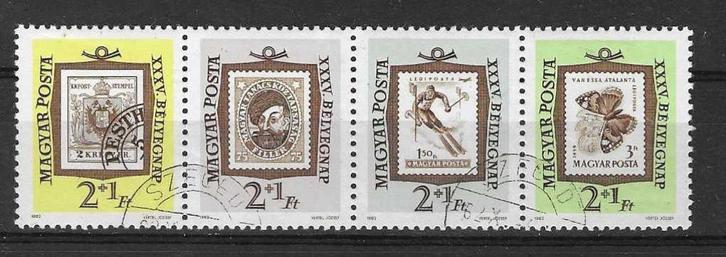 Hongarije Michel Viererstreifen 1868 A-1871 A gestempeld, Postzegels en Munten, Postzegels | Europa | Hongarije, Gestempeld, Ophalen of Verzenden
