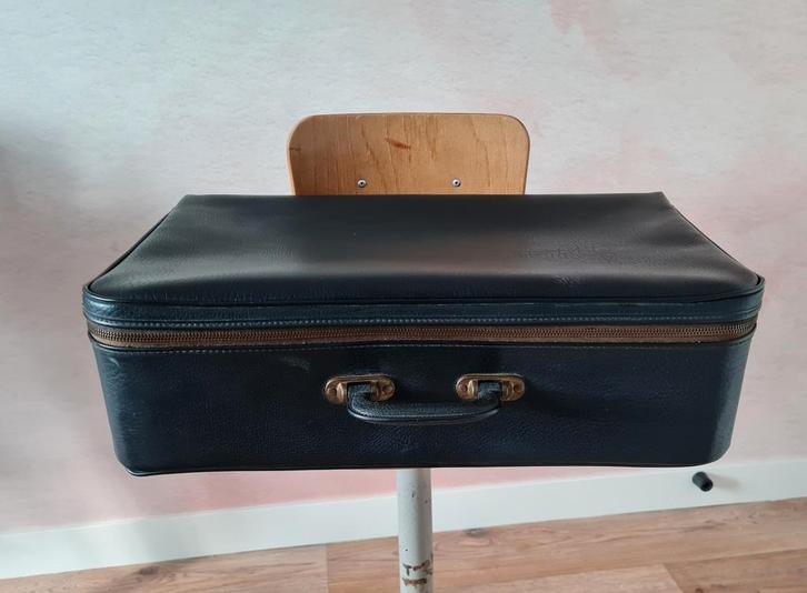 Vintage Retro - Zwarte koffer - merk Ries, Huis en Inrichting, Woonaccessoires | Kisten, Ophalen of Verzenden