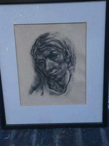 Mooie Karakteris tekening v/e Dame met gebr Glas, Volders beschikbaar voor biedingen