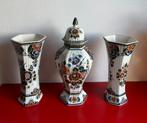 Delft polychroom kaststel 3 delig, Antiek en Kunst, Antiek | Vazen, Ophalen of Verzenden