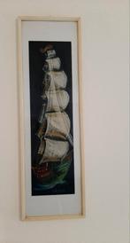Ingelijst schip zeilschip, Antiek en Kunst, Kunst | Tekeningen en Foto's, Ophalen of Verzenden