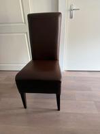 Comfortabele bruine leren eetkamerstoelen – 6 stuks, Ophalen, Bruin, Leer, Zo goed als nieuw