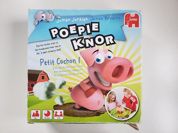 Spel 'Poepie knor' - Jumbo spellen, Hobby en Vrije tijd, Gezelschapsspellen | Bordspellen, Gebruikt, Een of twee spelers, Drie of vier spelers