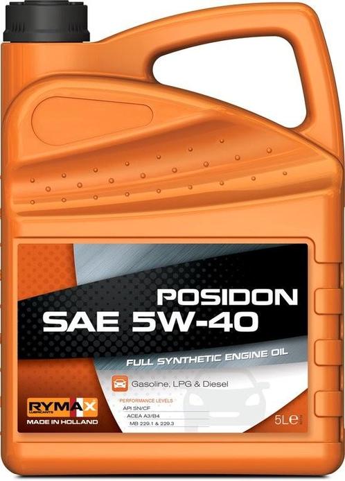 Rymax Posidon SAE 5W-40 Motorolie - 5L Vol Synthetisch, Auto diversen, Onderhoudsmiddelen, Ophalen of Verzenden