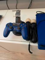 Playstation 4 slim 500GB blauw. Met 2 PS move controllers, Spelcomputers en Games, Spelcomputers | Sony PlayStation 4, Ophalen of Verzenden