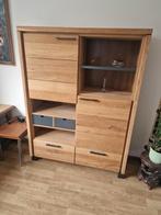 Eikenhouten kast met deuren en lades, Ophalen, Gebruikt, 100 tot 150 cm, Eikenhout