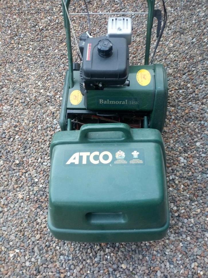 Atco Balmoral 14SK Kooimesmaaier - Kawasaki Motor, Tuin en Terras, Grasmaaiers, Gebruikt, Benzine-grasmaaier, 30 t/m 39 cm, Kooimesmaaier