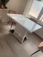 Eetkamertafel wit hoogglans, Huis en Inrichting, Tafels | Eettafels, Ophalen, Gebruikt, 50 tot 100 cm, Vijf personen of meer