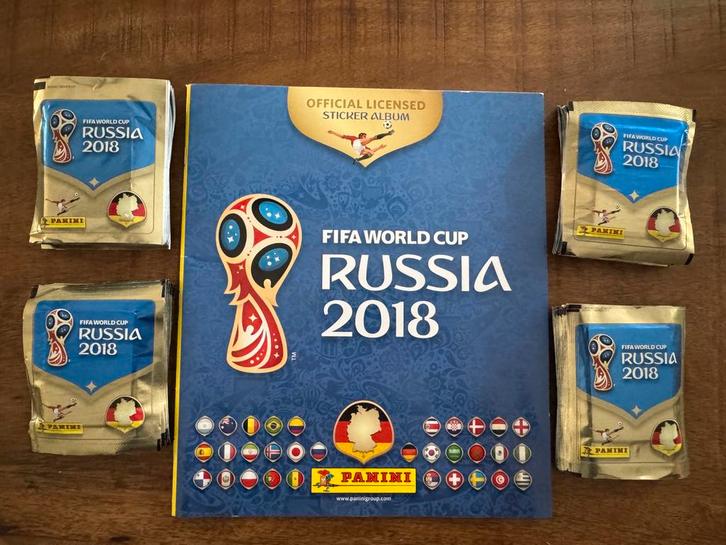 Panini WK 2018- 100 pakjes + leeg album, Verzamelen, Sportartikelen en Voetbal, Zo goed als nieuw, Poster, Plaatje of Sticker