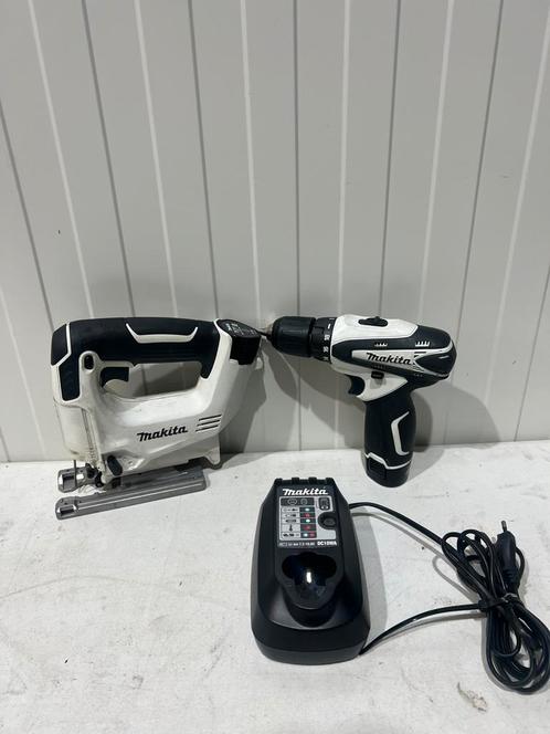 Makita JV100D Decoupeerzaag + DF330D Boormachine set, Doe-het-zelf en Verbouw, Gereedschap | Zaagmachines, Zo goed als nieuw, Decoupeerzaag