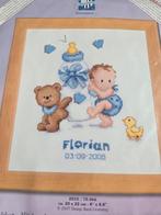 Geboortetegel Vervaco baby met fles jongetje, Ophalen of Verzenden, Nieuw, Borduurpakket