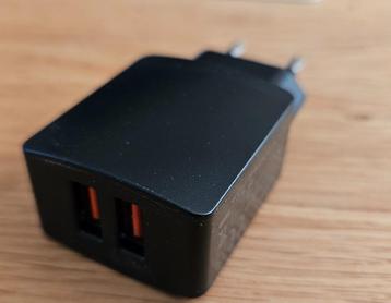 Duo Oplader 10.5W 5V 2.1A (Fast charge) USB 2x beschikbaar voor biedingen