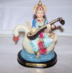 Prachtig beeld Hindoestaande God Sarasvati. H. 14cm. Nwst., Huis en Inrichting, Woonaccessoires | Boeddhabeelden, Ophalen of Verzenden
